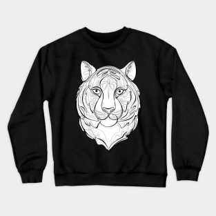 Continuous Line Tiger Portrait. 2022 New Year Symbol by Chinese Horoscope Crewneck Sweatshirt